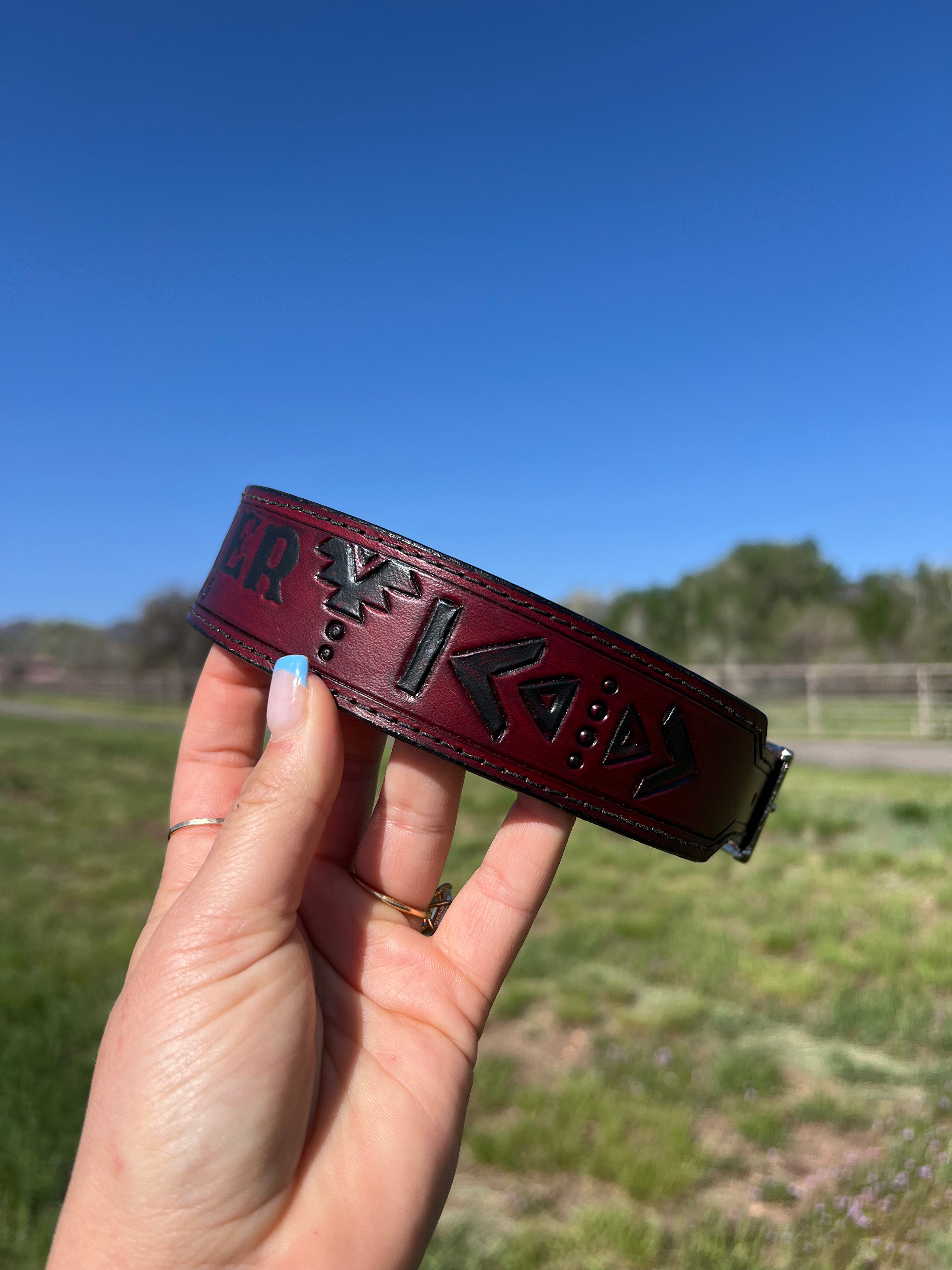 Dark Leather Dog Collar