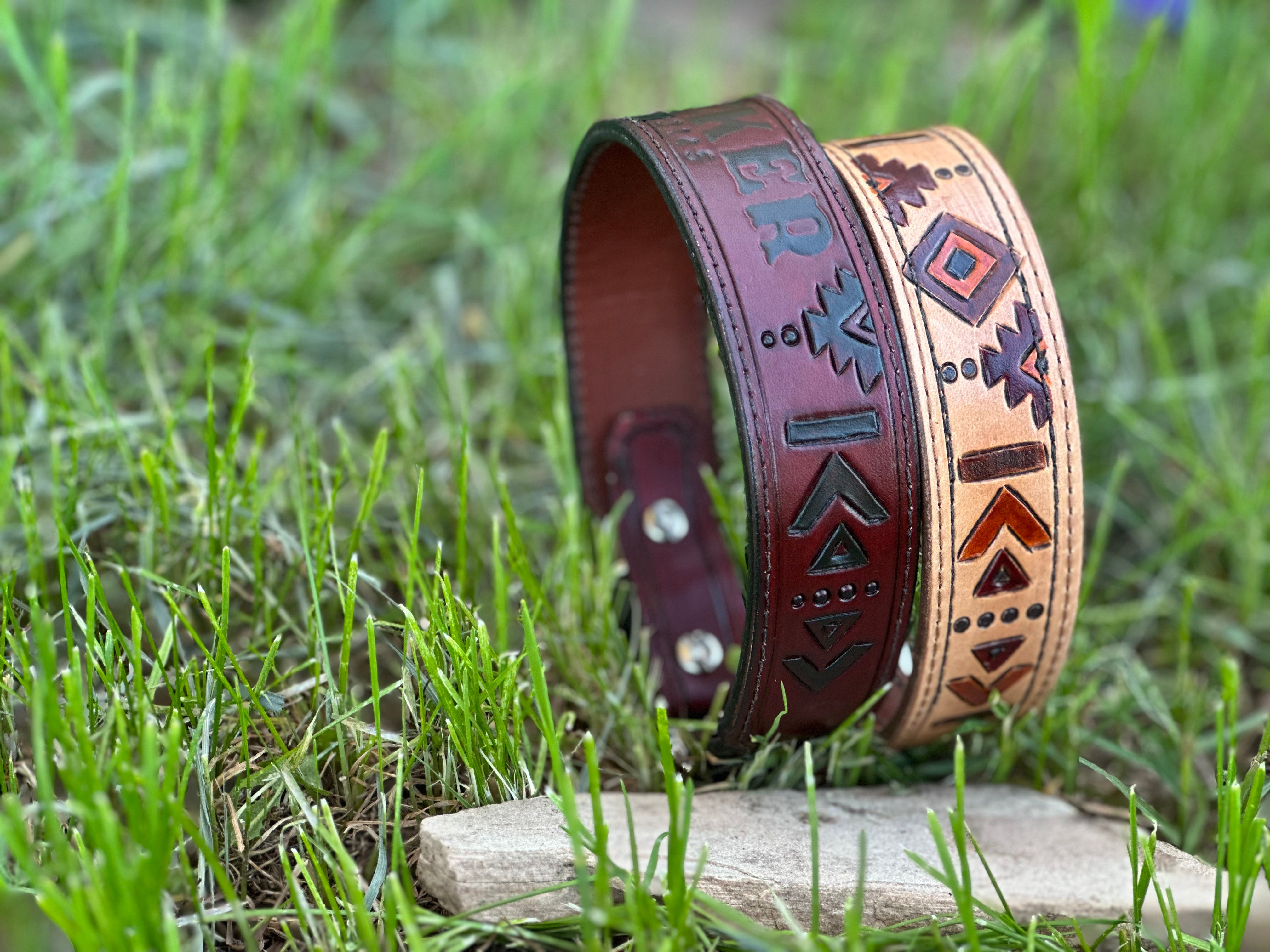 Dark Leather Dog Collar