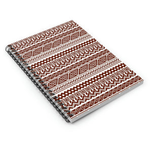 Maroon Aztec Spiral Notebook - Ruled Line
