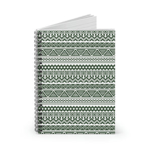 Green Aztec Spiral Notebook - Ruled Line